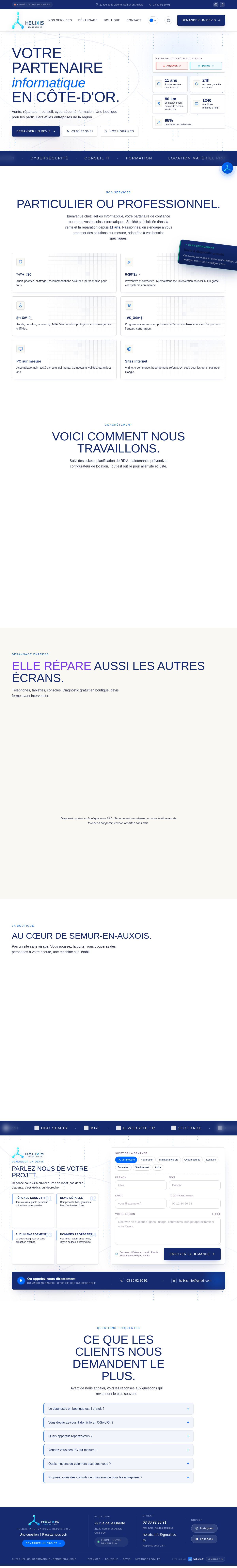 Site web d'Helixis Informatique, refonte